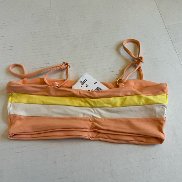 L*Space Rebel Stripe Square Neck Bikini Swim Top NWT Size XS - Picture 4 of 5